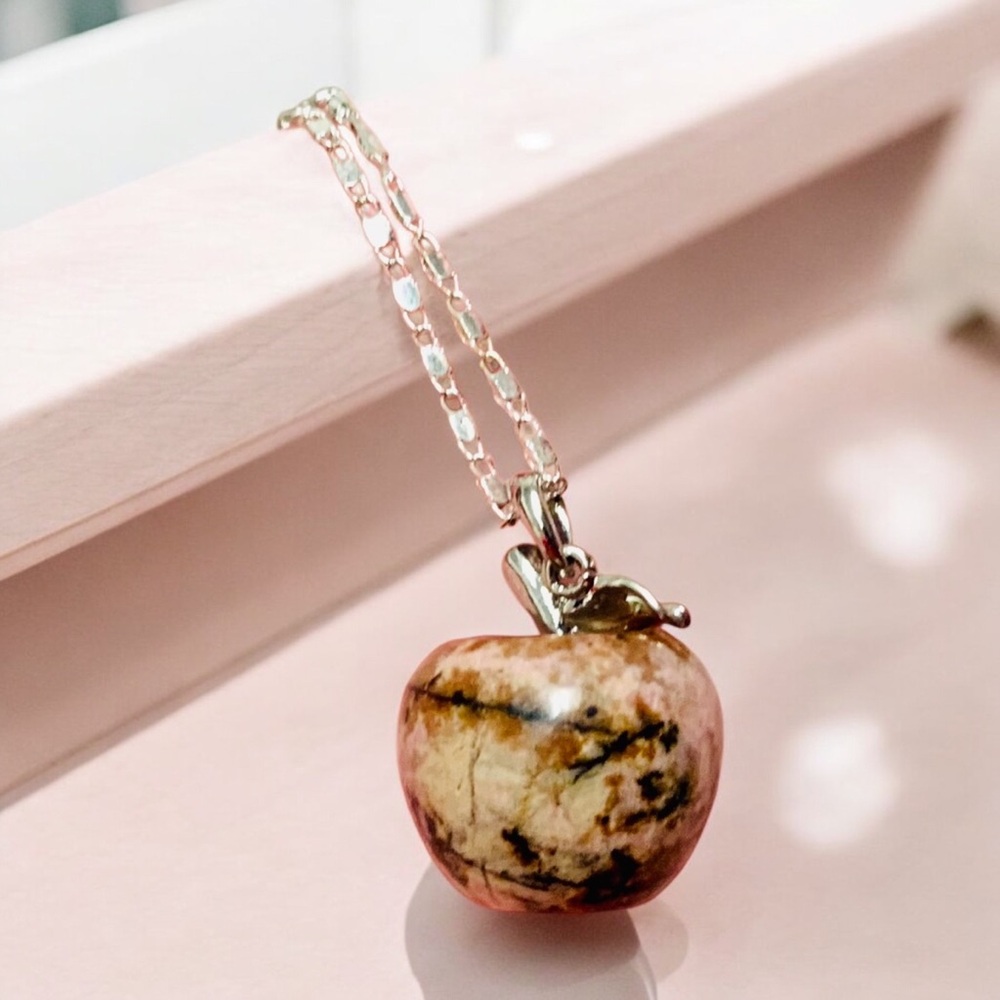 Rhodonite Stone Apple necklace
